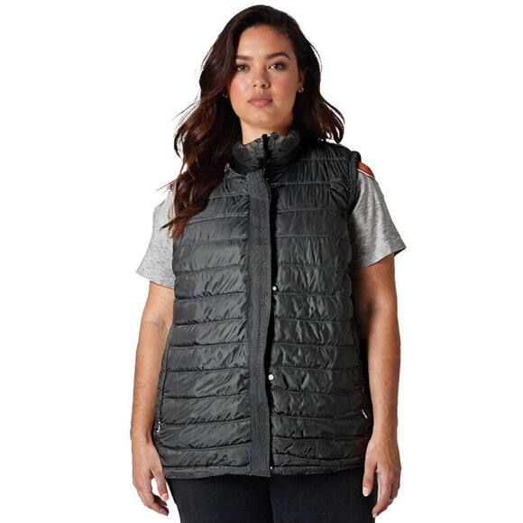 Calvin Klein Quilted Puffer Vest Funnel Neck Full Zip Black Classic Plus Size - Picture 10 of 12